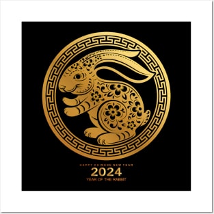 Chinese Zodiac Year of the Rabbit Chinese New Year 2024 Posters and Art